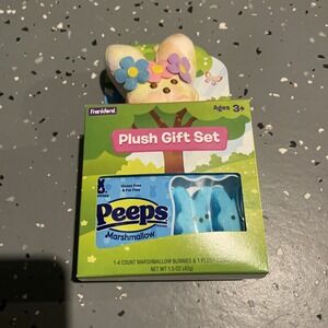 PEEPS Bunny Flower PEACE Tie Dye Plush + 4ct marshmallow Gift Set